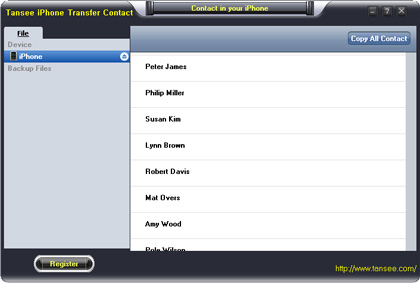 Tansee iPhone Transfer Contact