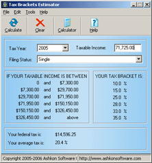 Tax Brackets Estimator