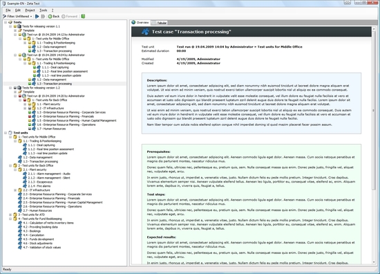 Test Management Software Zeta Test Management