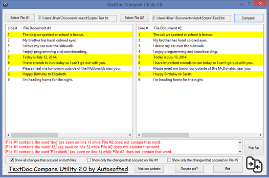 TextDoc Compare Utility