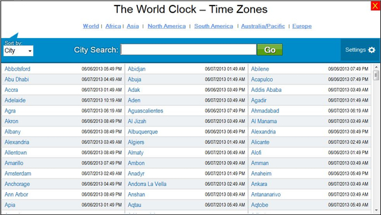 The World Clock - Time Zones