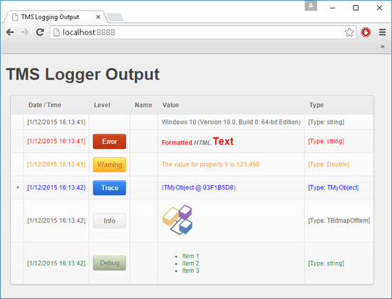 TMS Logging