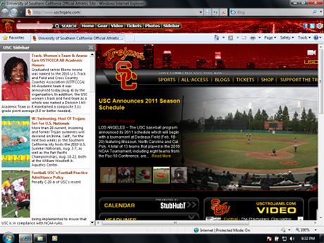 USC Trojans IE Browser Theme