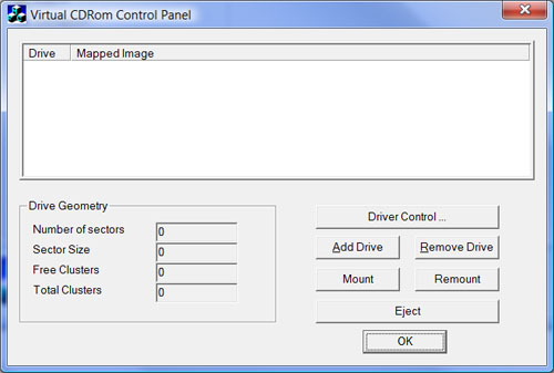 Virtual CD-ROM Control Panel