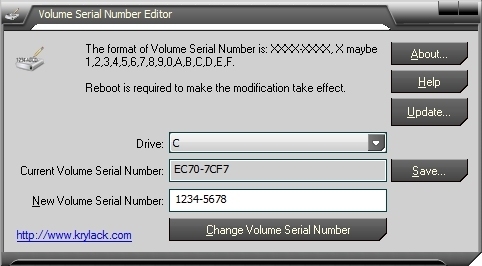 Volume Serial Number Editor