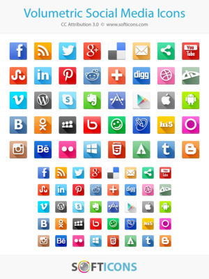 Volumetric Social Media Icons