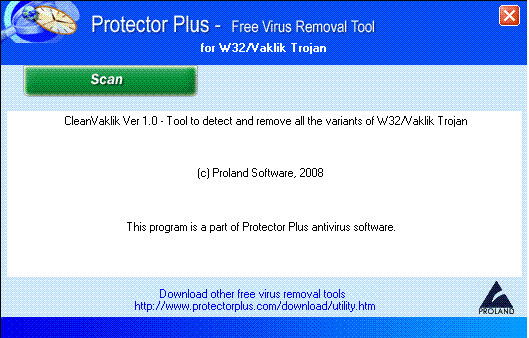 W32/Vaklik Trojan Removal Tool.