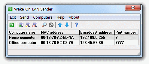 Wake-On-LAN Sender