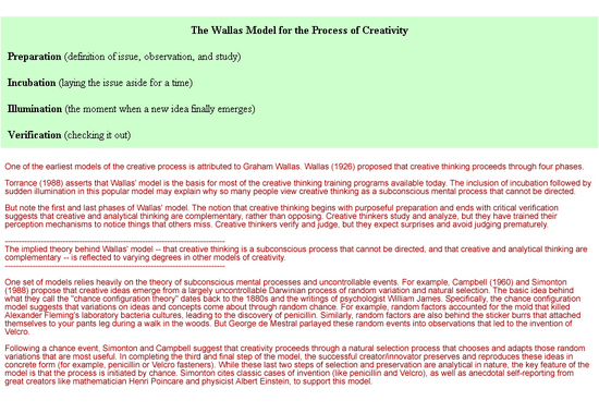 Wallas Creativity Software