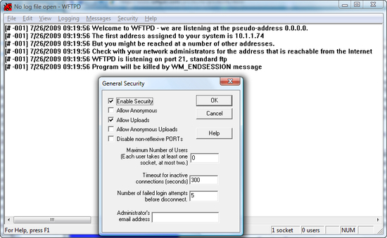 WFTPD - Windows FTP Server