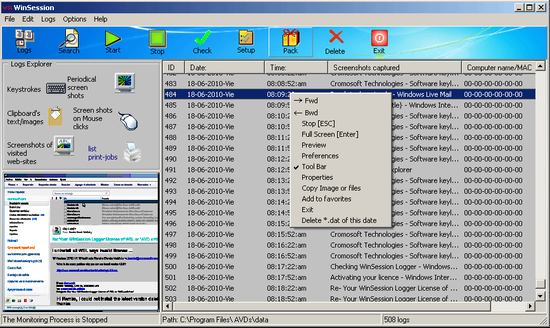 WinSession Logger