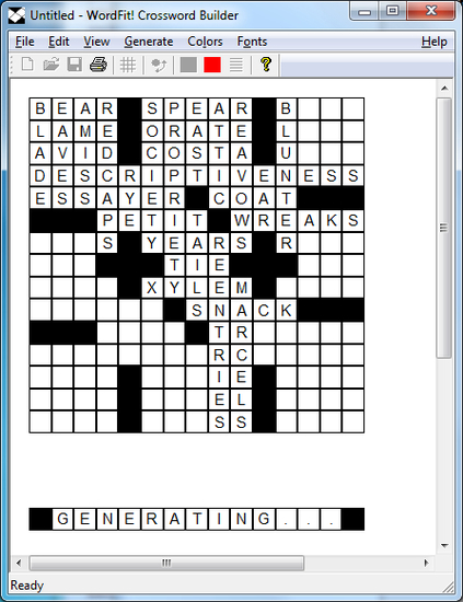 WordFit Crossword Builder