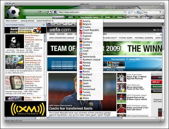 World Cup Soccer Internet Explorer Theme