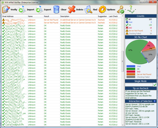 XiXi eMail Verifier