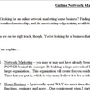 Online Network Marketing